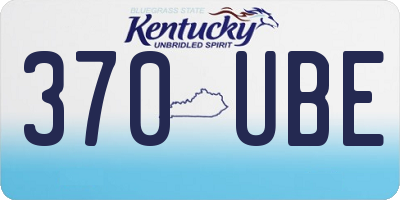KY license plate 370UBE