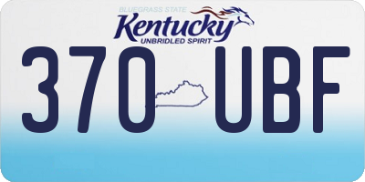 KY license plate 370UBF