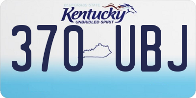 KY license plate 370UBJ