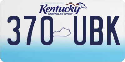 KY license plate 370UBK
