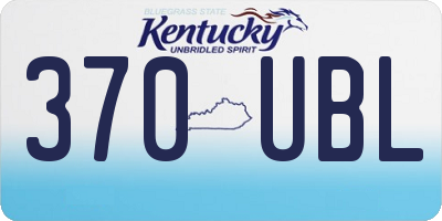 KY license plate 370UBL