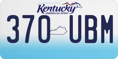 KY license plate 370UBM