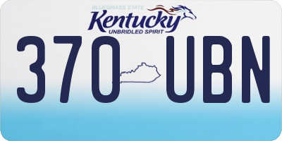 KY license plate 370UBN
