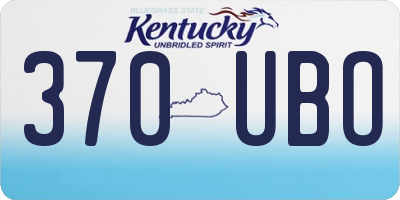 KY license plate 370UBO