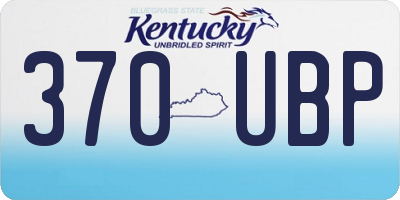 KY license plate 370UBP