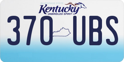 KY license plate 370UBS