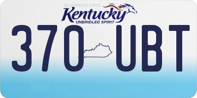KY license plate 370UBT