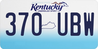 KY license plate 370UBW