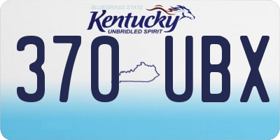 KY license plate 370UBX
