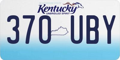 KY license plate 370UBY