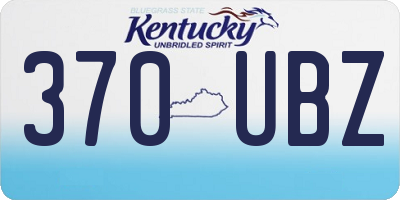 KY license plate 370UBZ