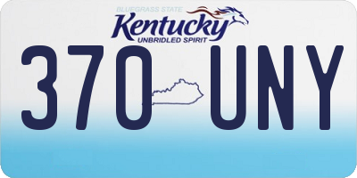 KY license plate 370UNY