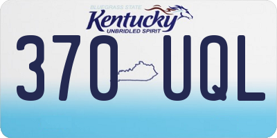 KY license plate 370UQL