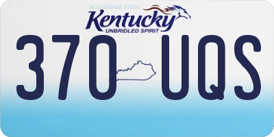 KY license plate 370UQS