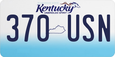 KY license plate 370USN