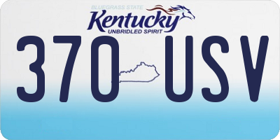 KY license plate 370USV