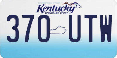 KY license plate 370UTW