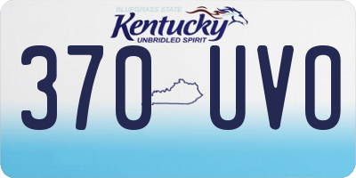KY license plate 370UVO
