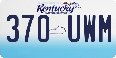 KY license plate 370UWM