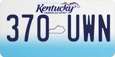 KY license plate 370UWN
