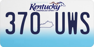 KY license plate 370UWS