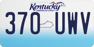 KY license plate 370UWV