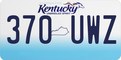 KY license plate 370UWZ