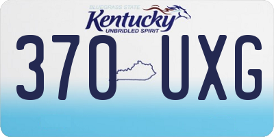 KY license plate 370UXG