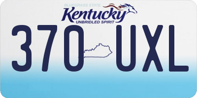 KY license plate 370UXL