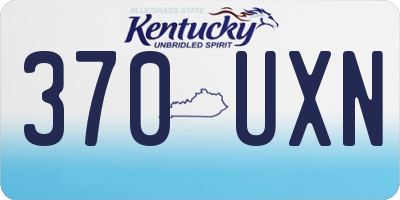 KY license plate 370UXN