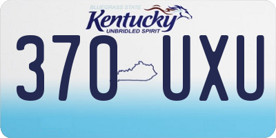 KY license plate 370UXU