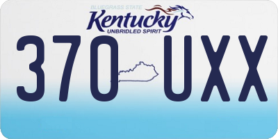 KY license plate 370UXX