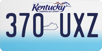 KY license plate 370UXZ