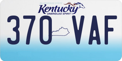 KY license plate 370VAF