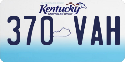 KY license plate 370VAH