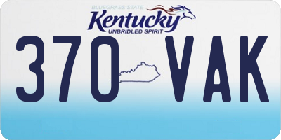 KY license plate 370VAK
