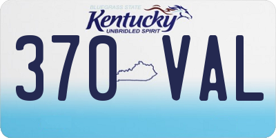 KY license plate 370VAL