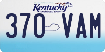 KY license plate 370VAM
