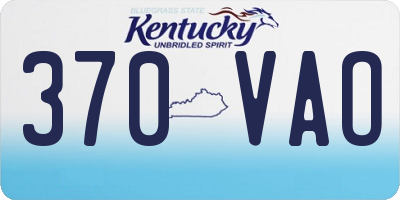 KY license plate 370VAO