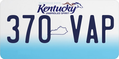 KY license plate 370VAP