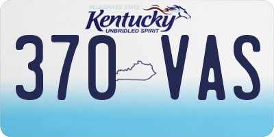 KY license plate 370VAS