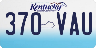 KY license plate 370VAU
