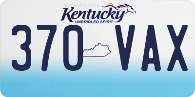 KY license plate 370VAX