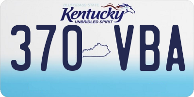 KY license plate 370VBA