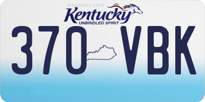 KY license plate 370VBK