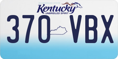 KY license plate 370VBX