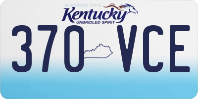 KY license plate 370VCE