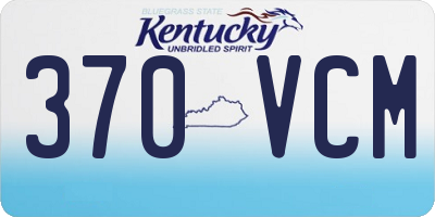 KY license plate 370VCM
