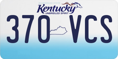 KY license plate 370VCS