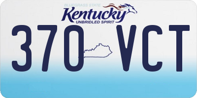 KY license plate 370VCT